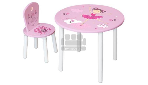 Комплект детской мебели Polini Kids Fun 185 S, Балерина, розовый