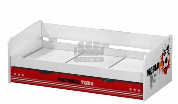 Кровать детская выдвижная Polini kids Fun 4200 Футбол, красный