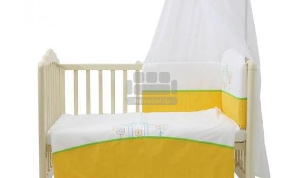 Комплект в кроватку Fairy "Волшебная полянка" 7 предметов, желтый