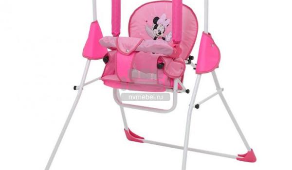 Качели Polini kids Disney baby Минни Маус, с вышивкой, розовый